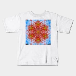 Digital Mandala Red Yellow and Blue Kids T-Shirt